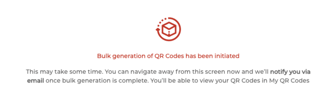 Bulk operation of QR Codes