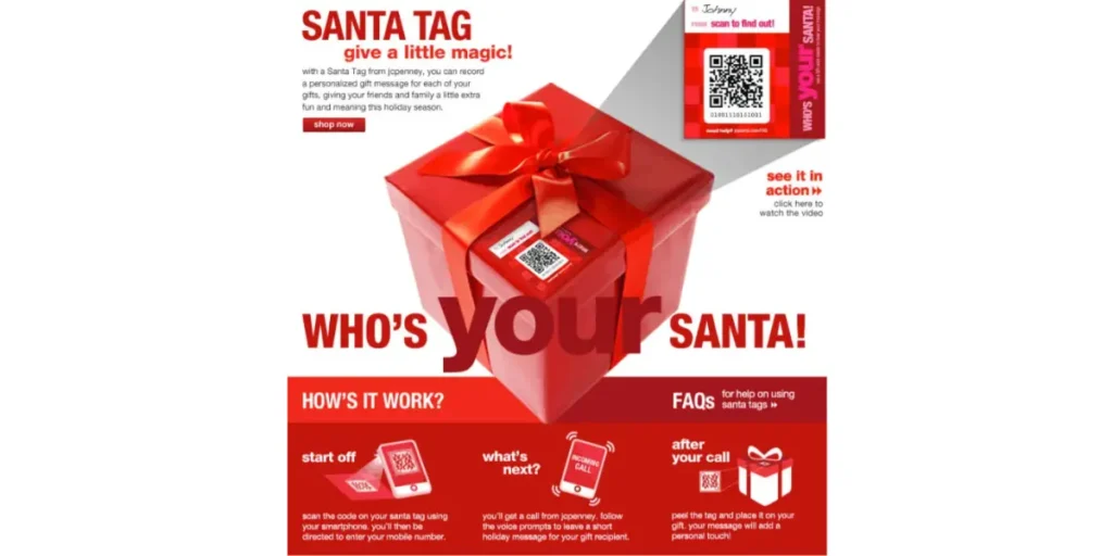 JCPenney's Black Friday poster featuring a QR code for creating personalized gifts.