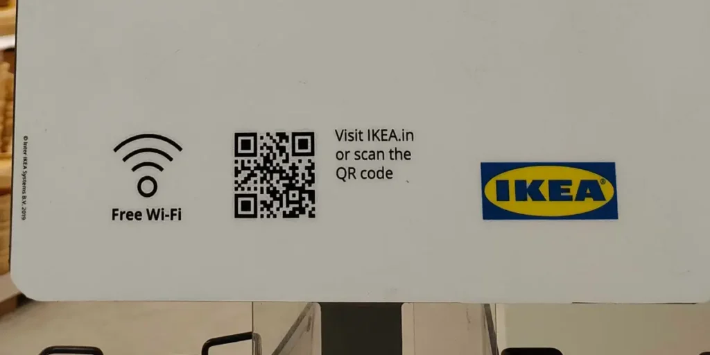 IKEA using a QR code in-store to access their website and boost traffic.