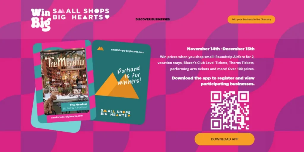 "Win Big" Black Friday campaign featuring a QR Code and information on how to participate.