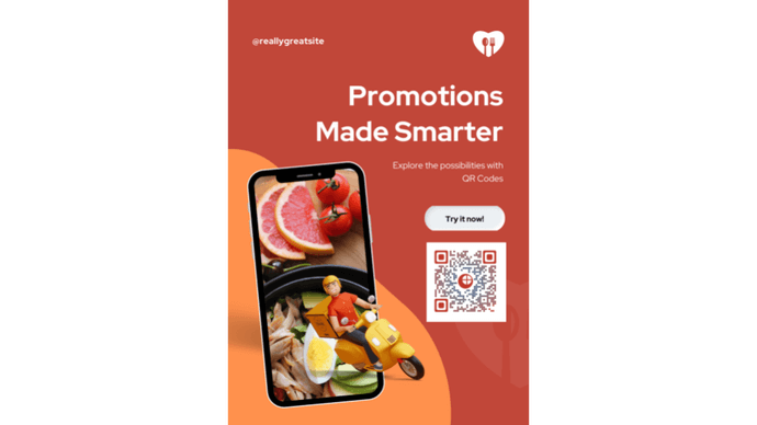 QR Code on Flyer: example of a promotional creative having a QR Code