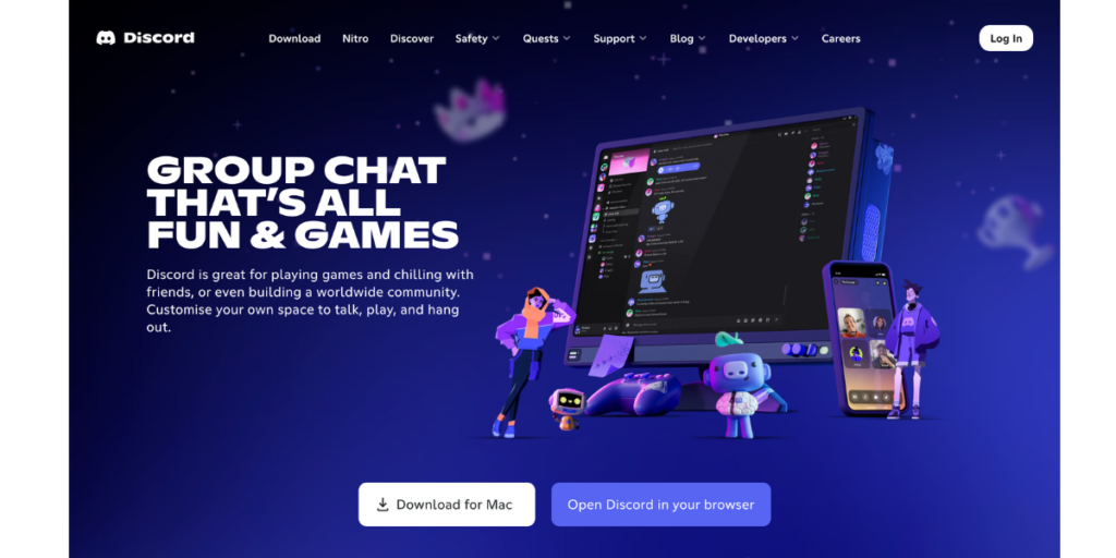 Discord's homepage.