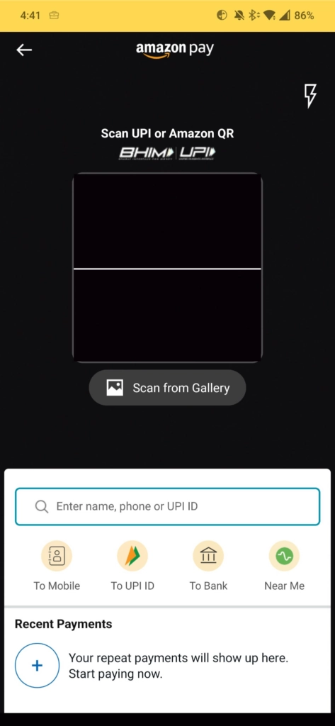 Amazon UPI Camera Scanner