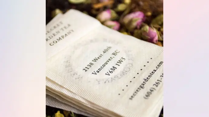 An eco friendly business card looking like a tea bag