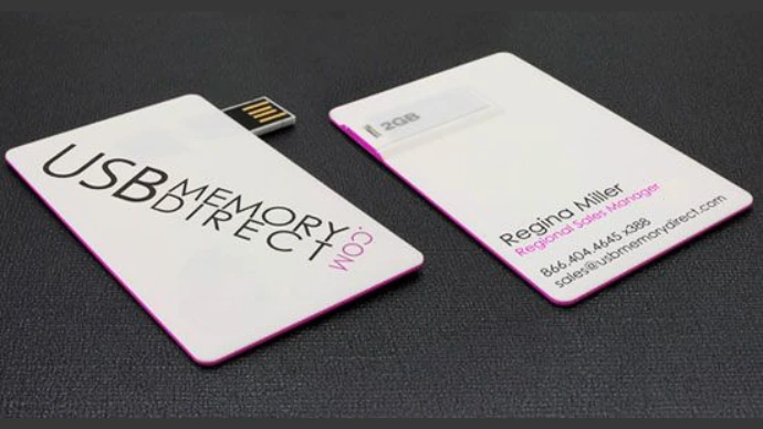 USB flash drive embedded in a business card