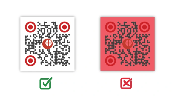 Two QR Codes, one with good background and foreground and other without it.