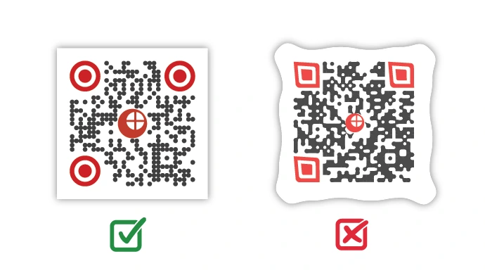 An image showing over-customized QR Code design