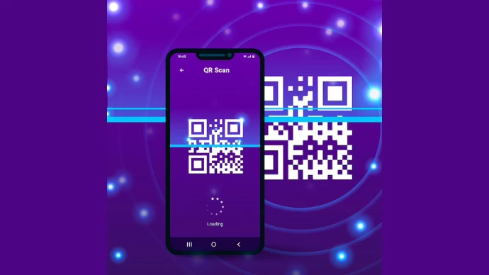 A phone scanning a dynamic qr code