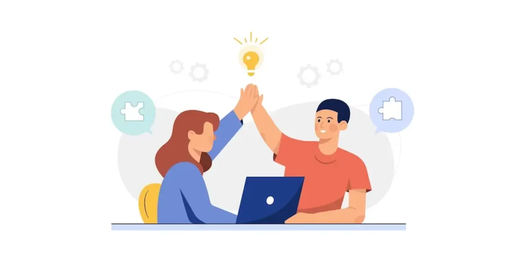 an image which shows two people high-fiving each other. This showcases the benefits for consumers.