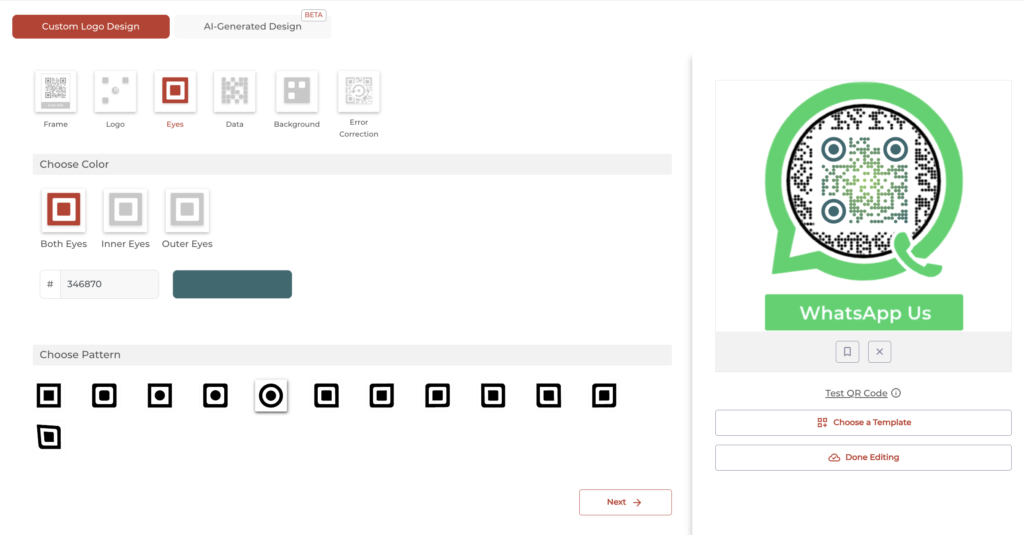 Circular QR Eyes