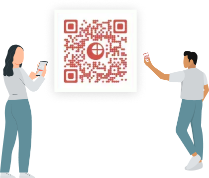 People Scanning QR Code