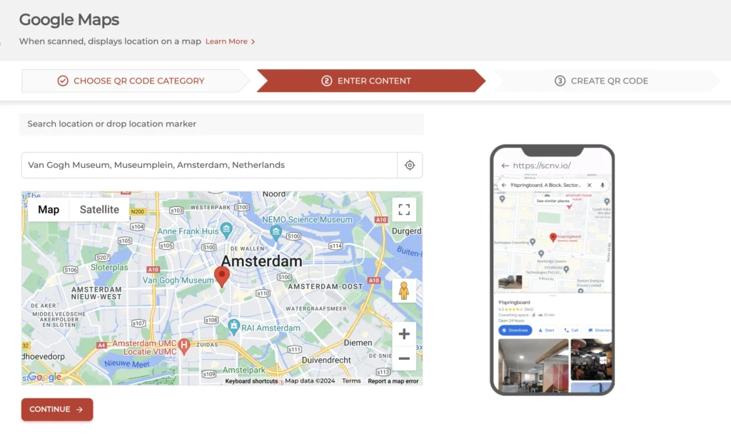 Set google maps location for your address qr codes