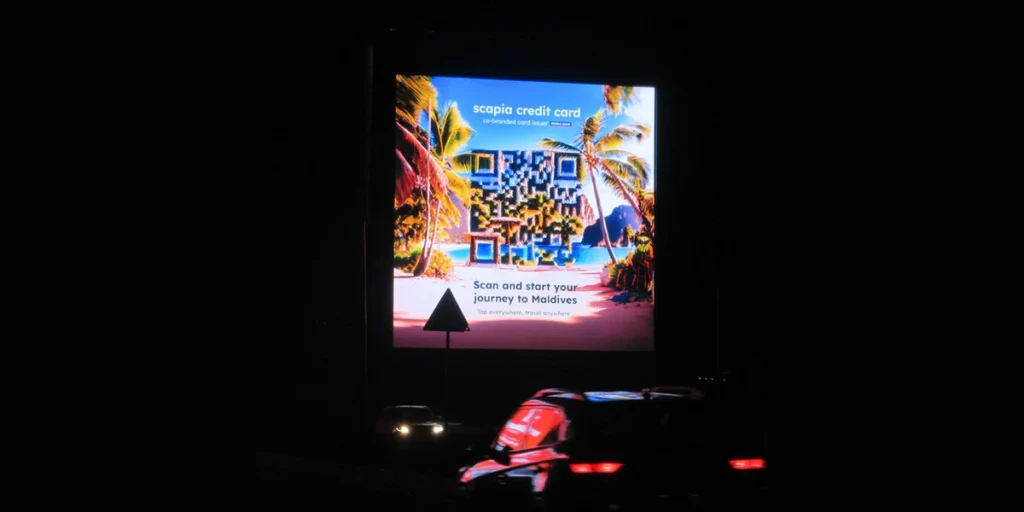 Scapia’s billboards with AI-powered QR Codes for outdoor promotional campaigns