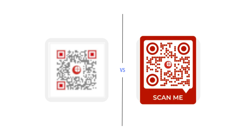 High Resolution QR Code: An image showing difference between a blurry QR Code. and a high quality one.