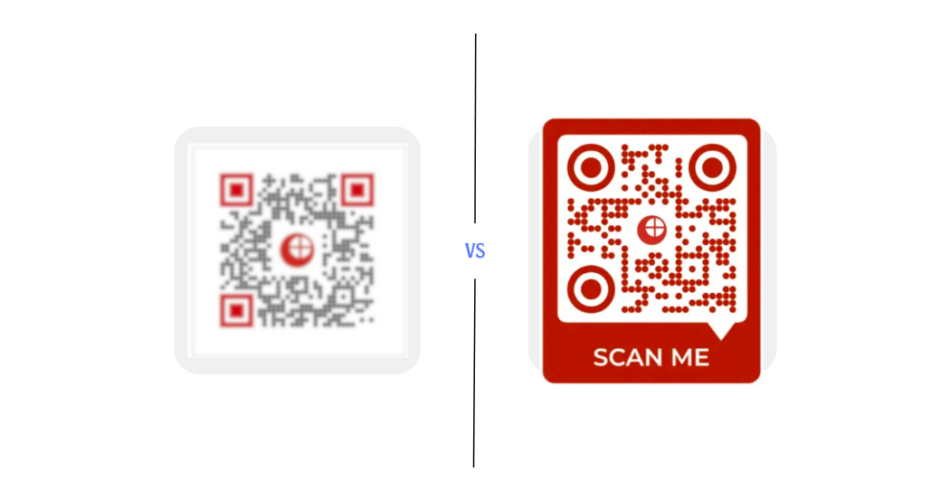 High Resolution QR Code: An image showing difference between a blurry QR Code. and a high quality one.