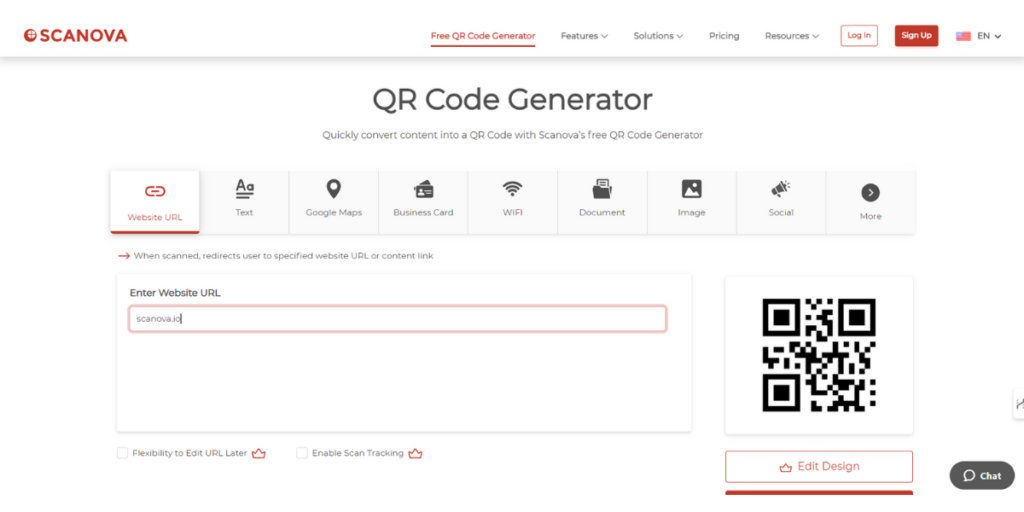 Create a free QR Code with Scanova
