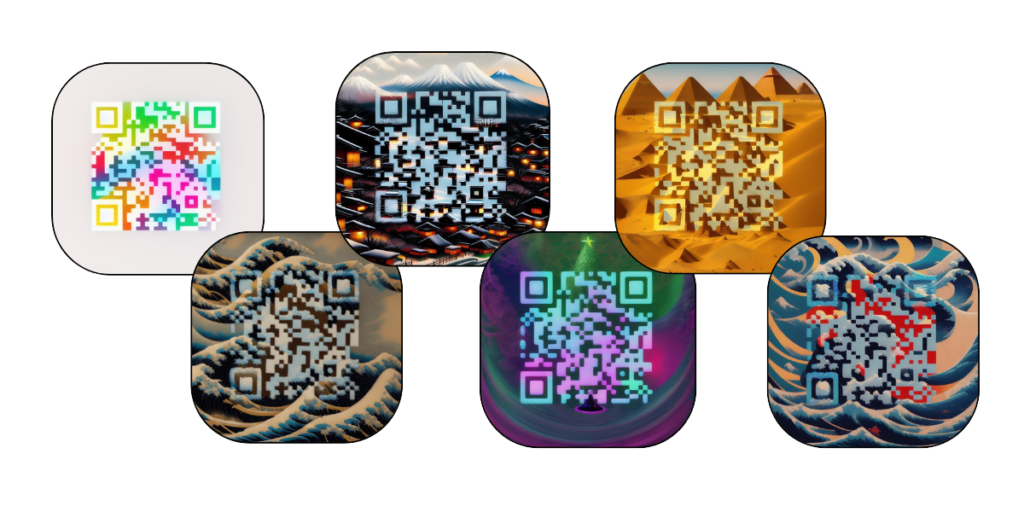 Examples of AI gen QR codes