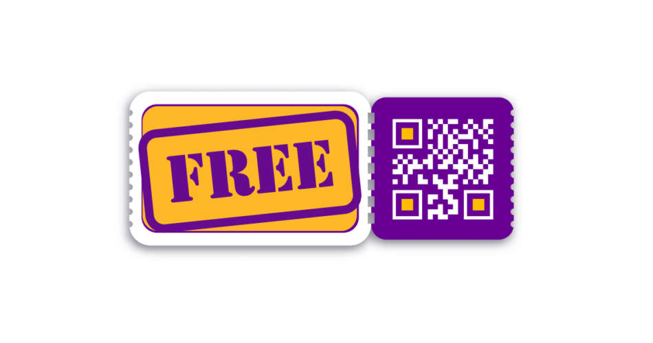 A custom QR Code with a frame that says "free".
