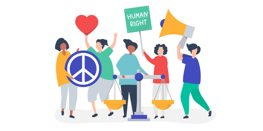 five people advocating for human rights