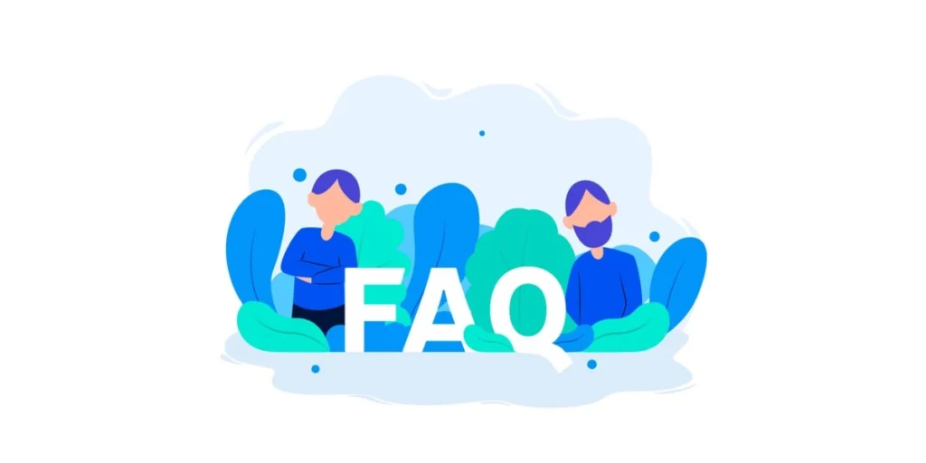 FAQ logo with 2 persons around it