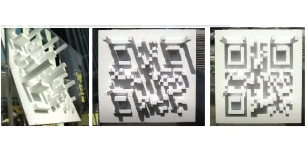 3D QR Code sculpture in Korea