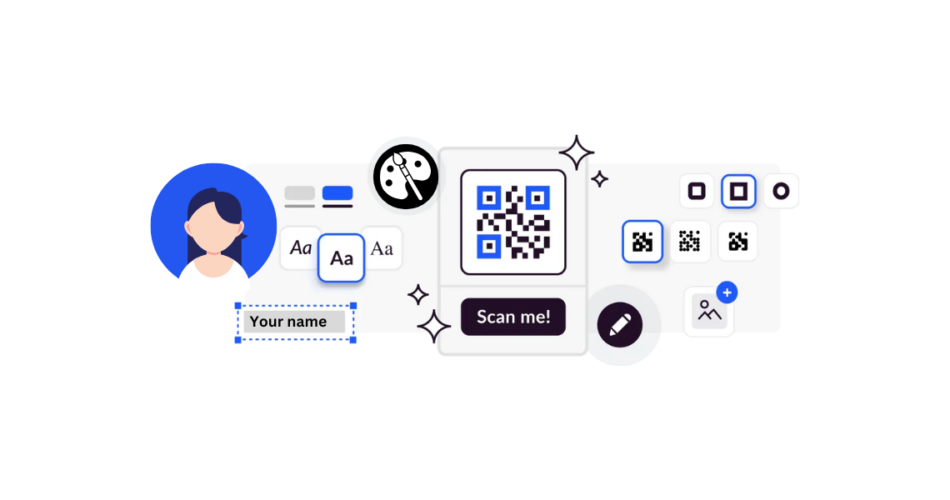 An image showing how personal QR Codes can be customized for use.