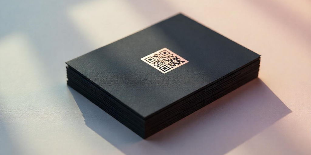 A QR Code on a black box.