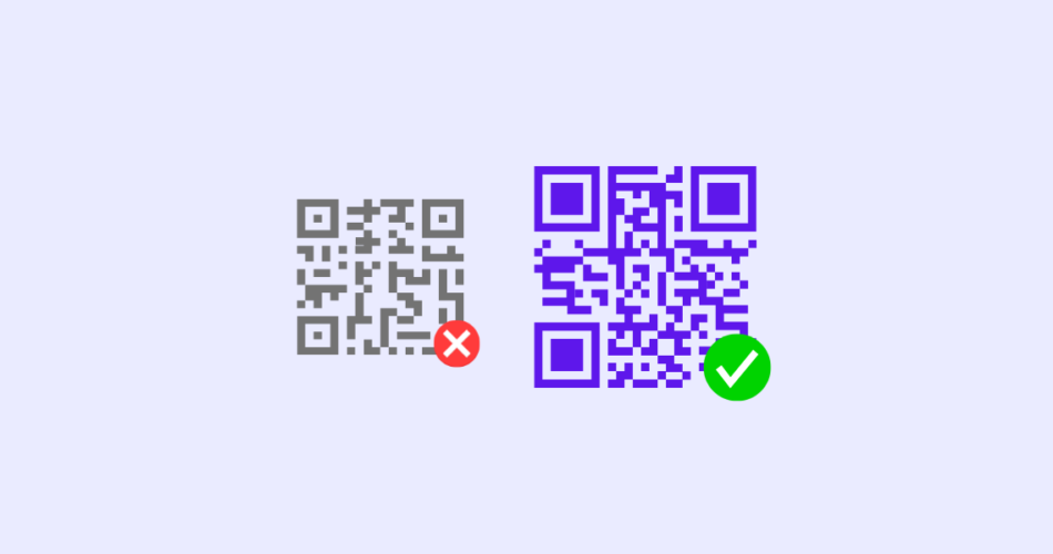 A blurry QR Code and a fix QR Code.