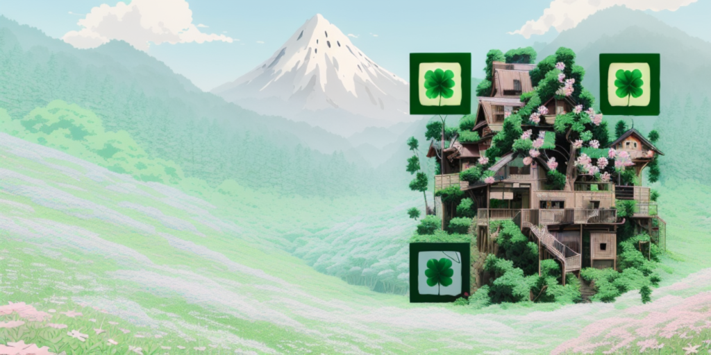 An AI Art QR Code with a hidden tree and mountain design.