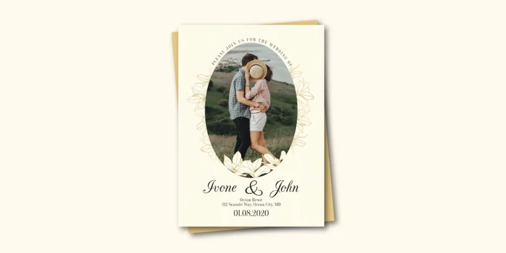 A wedding invitation card of Ivone and John.