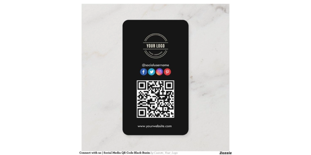 Social Media QR Code business card.