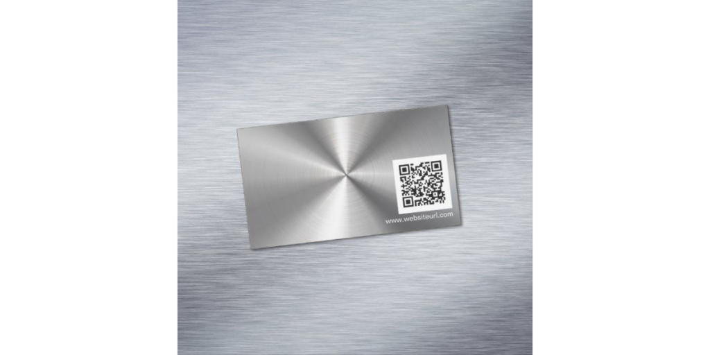 Stainless steel QR Code business card.