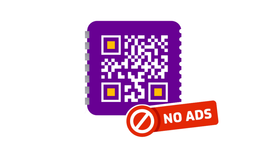 An image of a QR Code with no ads written over it.