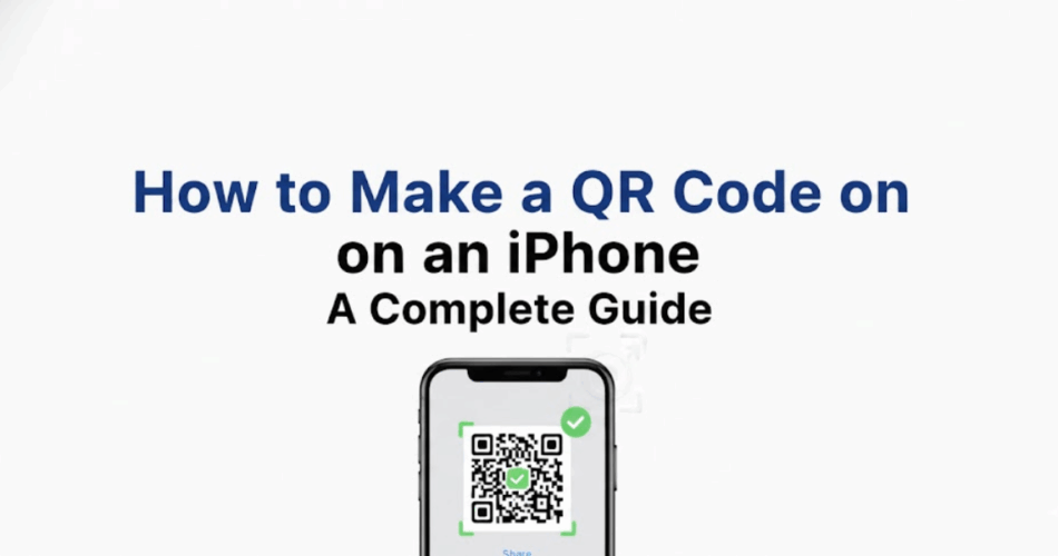 An iPhone with a QR Code on its display.