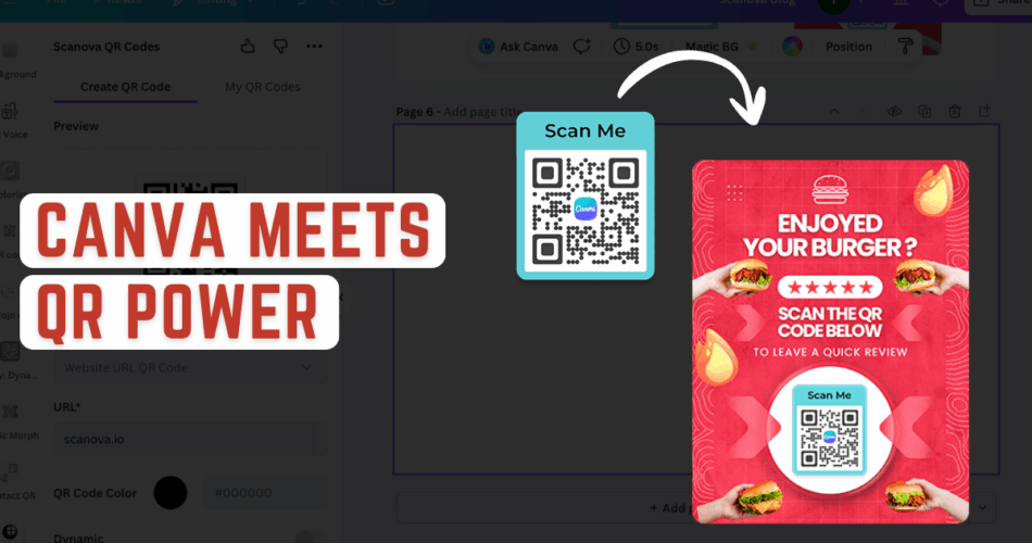 A graphical representaion of using Scanova app on Canva.