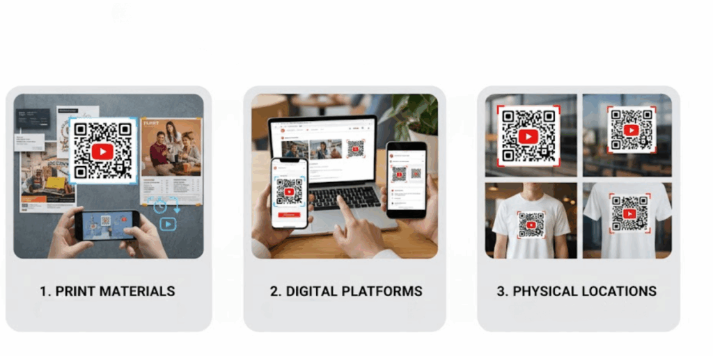 List of places where one could use their YouTube QR Codes.