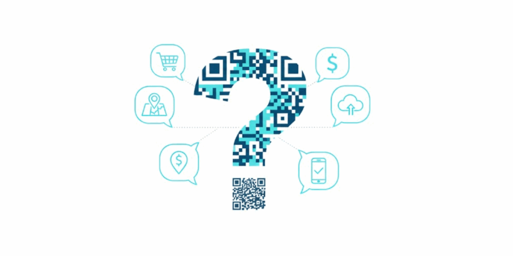 A large question mark in graffitti form with various icons surrounding it.