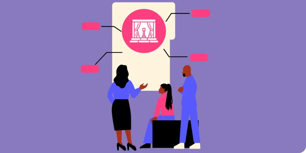 People nearby a wedding themed Venue QR Code.