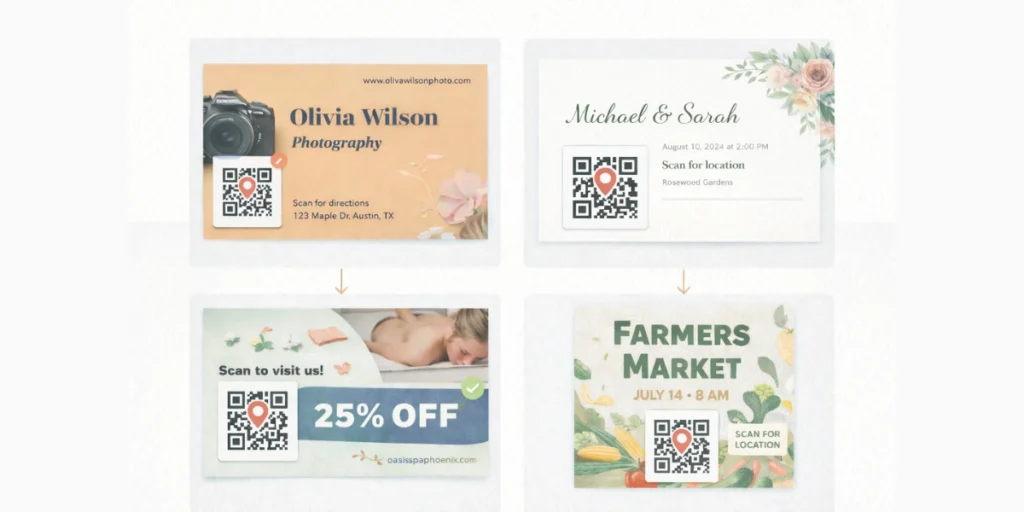 Real life use cases for Location QR Code in Canva.