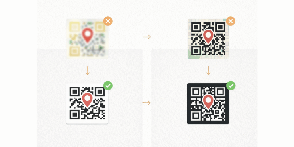 The design practices to get the most out of your location QR Code in Canva.