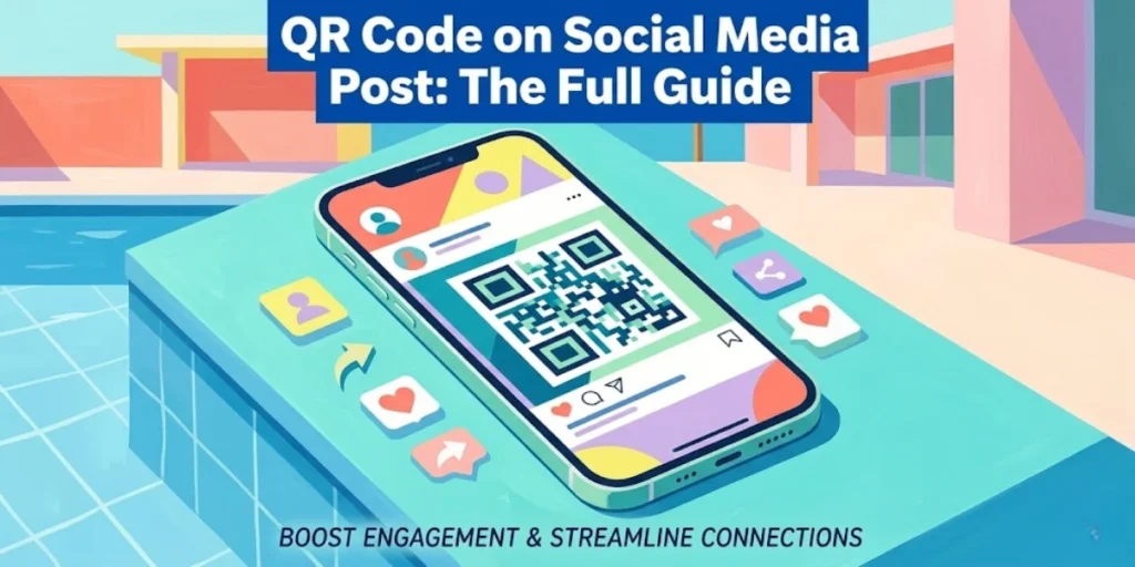 A QR Code on social media post displayed on a smartphone.