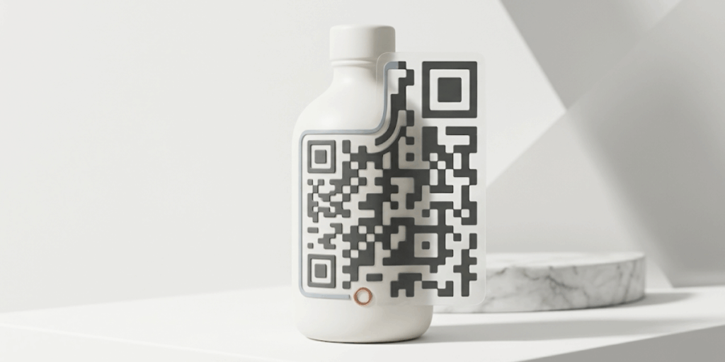 A QR Code for label created from Scanova QR Code Generator.