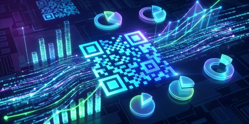 A QR Code showing different analytics and data points.