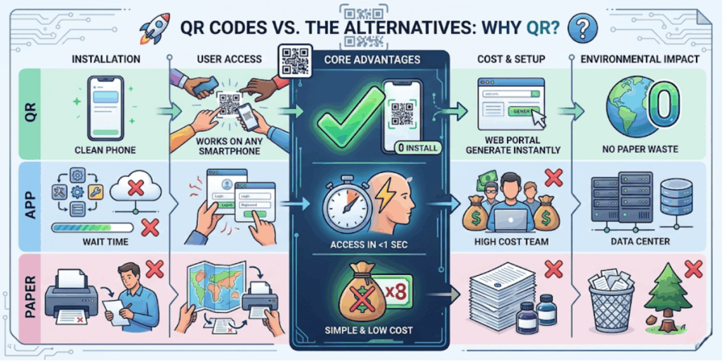 Reasons to use a QR Code for scavenger hunt instead of alternatives.