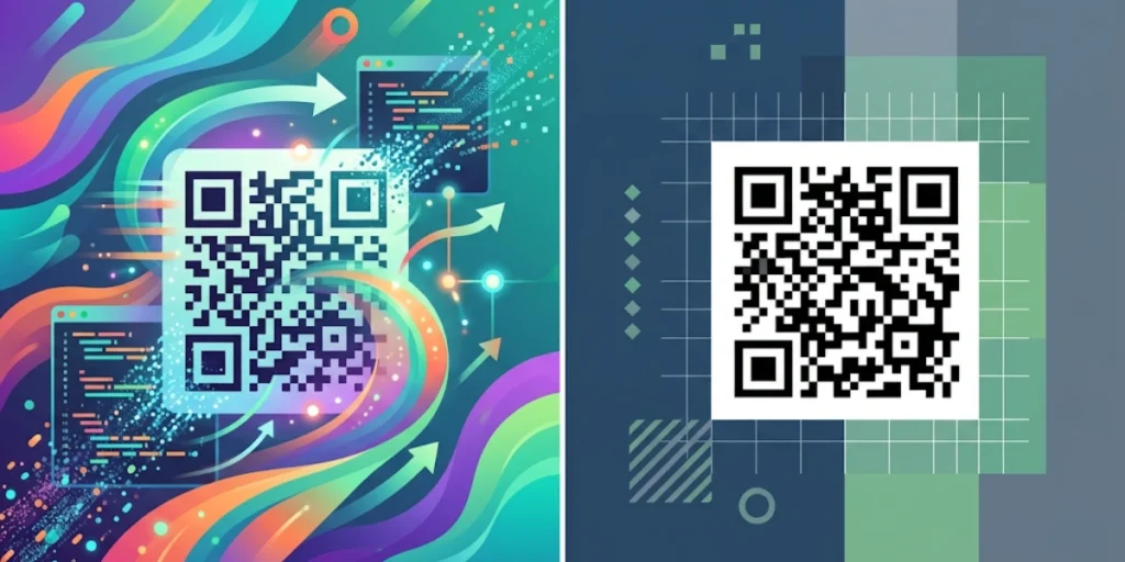 A depiction of a dynamic and a static QR Code for asset tagging.