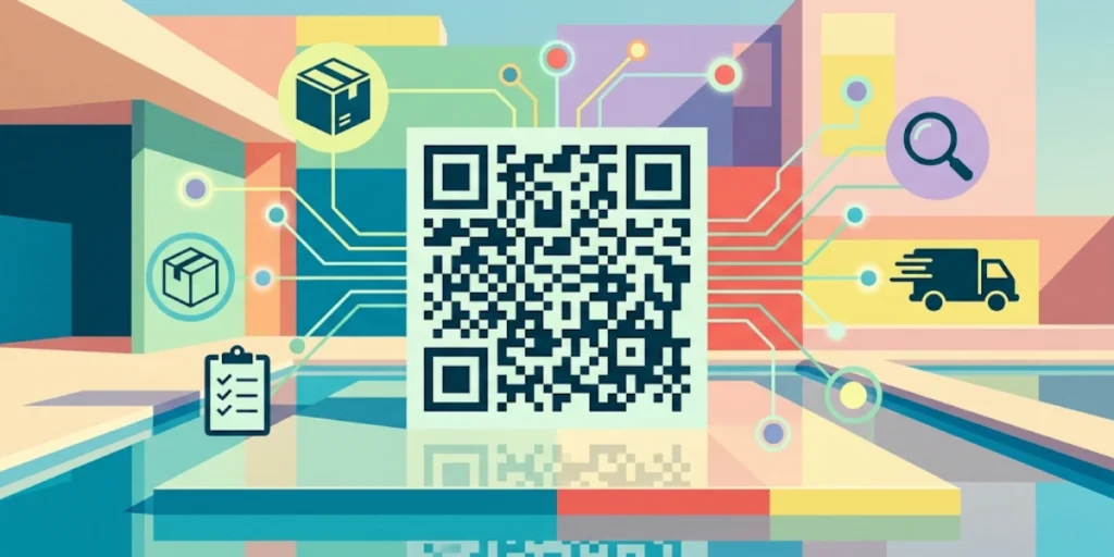 A QR Code made for asset tagging.