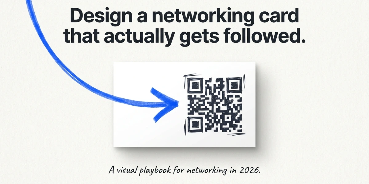 A social media QR Code on one of the social media business cards.
