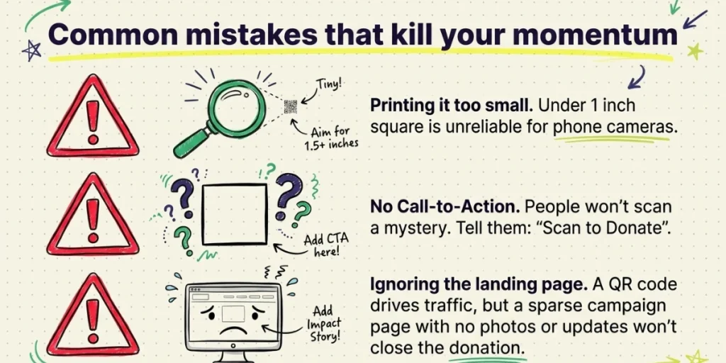 The mistakes to avoid while creating your QR Code visiting card.