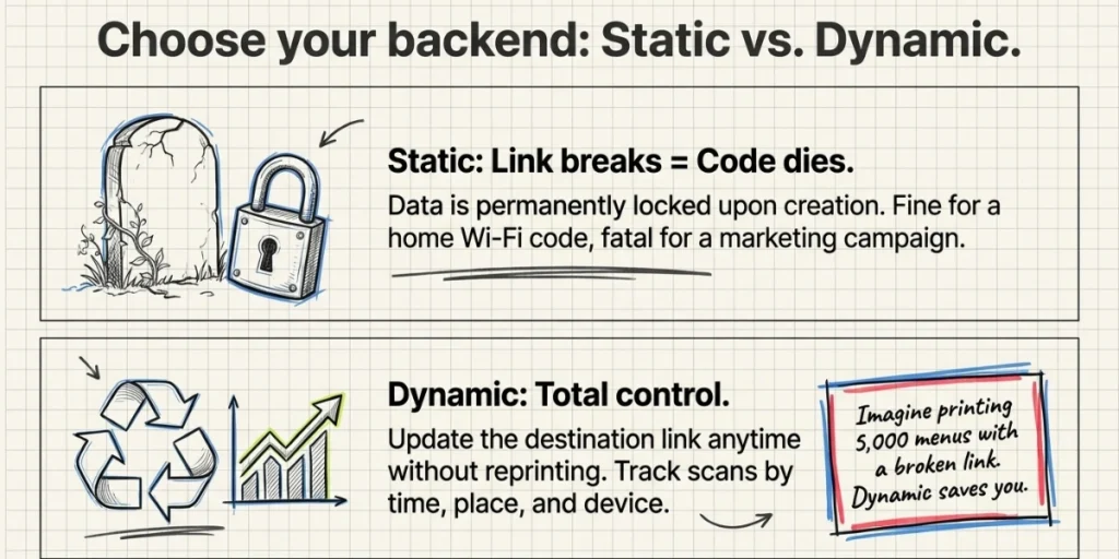 Which should you pick from the static or dynamic QR Code.