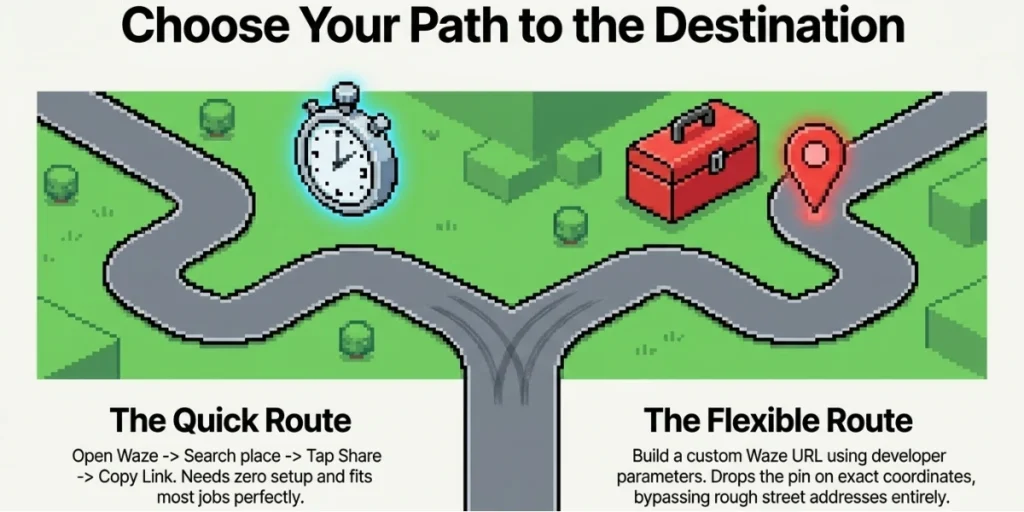 Ways to create Waze QR Code.
